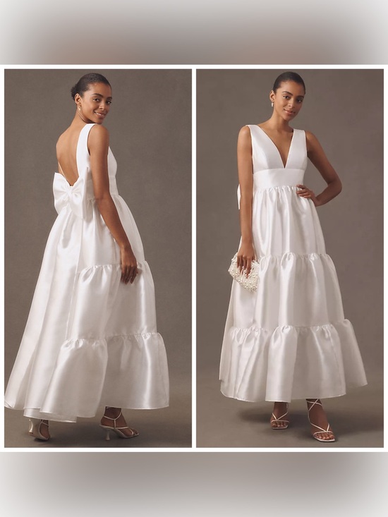 Hutch Dresses & Skirts - Hutch Sleeveless V-Neck Bow Back Tiered A-Line Maxi Dress Size 2 Iridescent